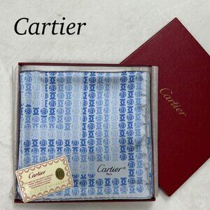 Authentic Cartier Silk Scarf, beige.